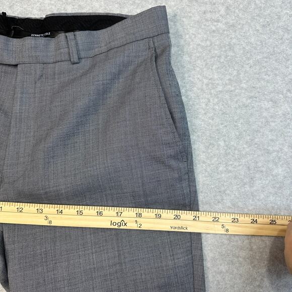 Kenneth Cole Wool Blend Suit Dress Pants Mens 34x30 Gray Flat Front Straight Leg - Picture 8 of 10